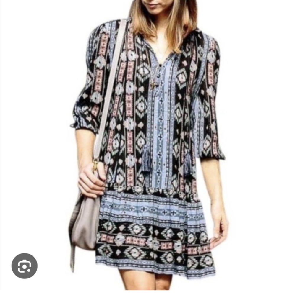 Holding Horses Anthropologie Winter Moon Printed Tunic Dress Autumn Dress